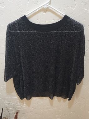 Gilded Intent Black Ribbed Knit Tee